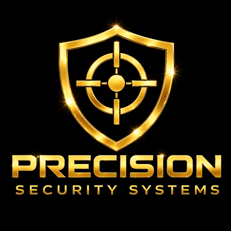 Precision Security Systems shiny gold logo